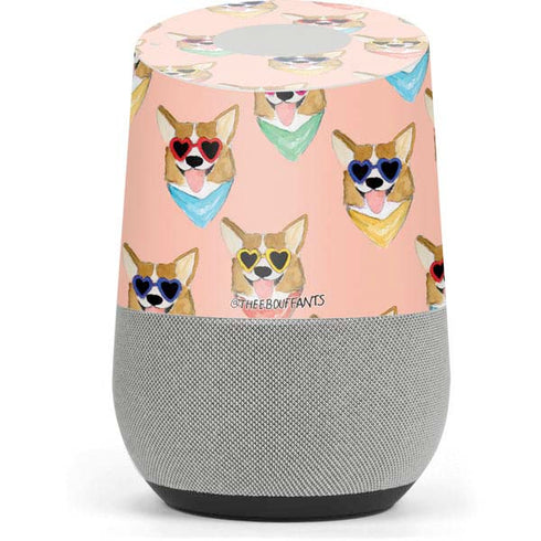 Bouffants and Broken Hearts Corgi Love Google Home Skin